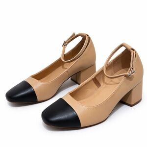 Forever 21 Tan and Black Block Heels